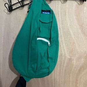 Kavu Teal Sling Bag with White Accents